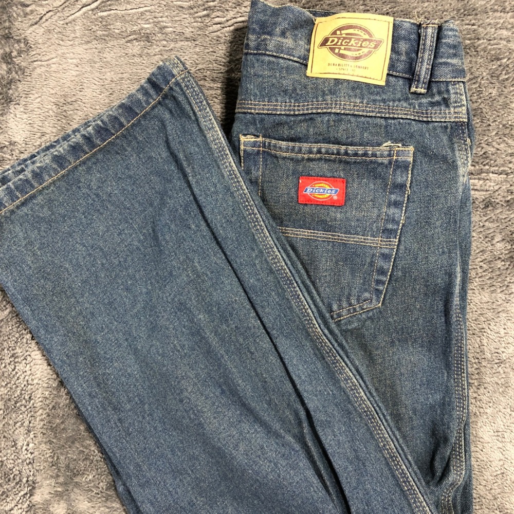 Dickies Straight Leg Jeans Womens 18 Pacific Wash Blue